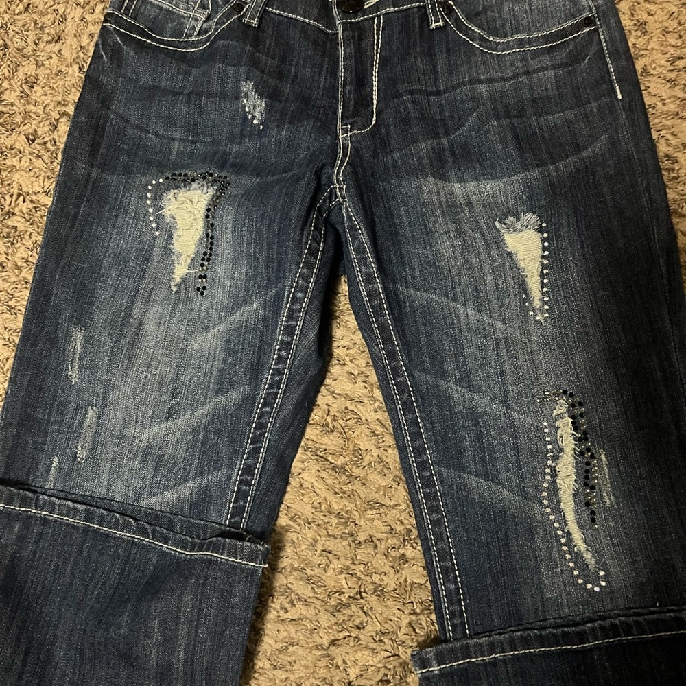 Seven 7️⃣ Blue Distressed Boot Cut Jeans